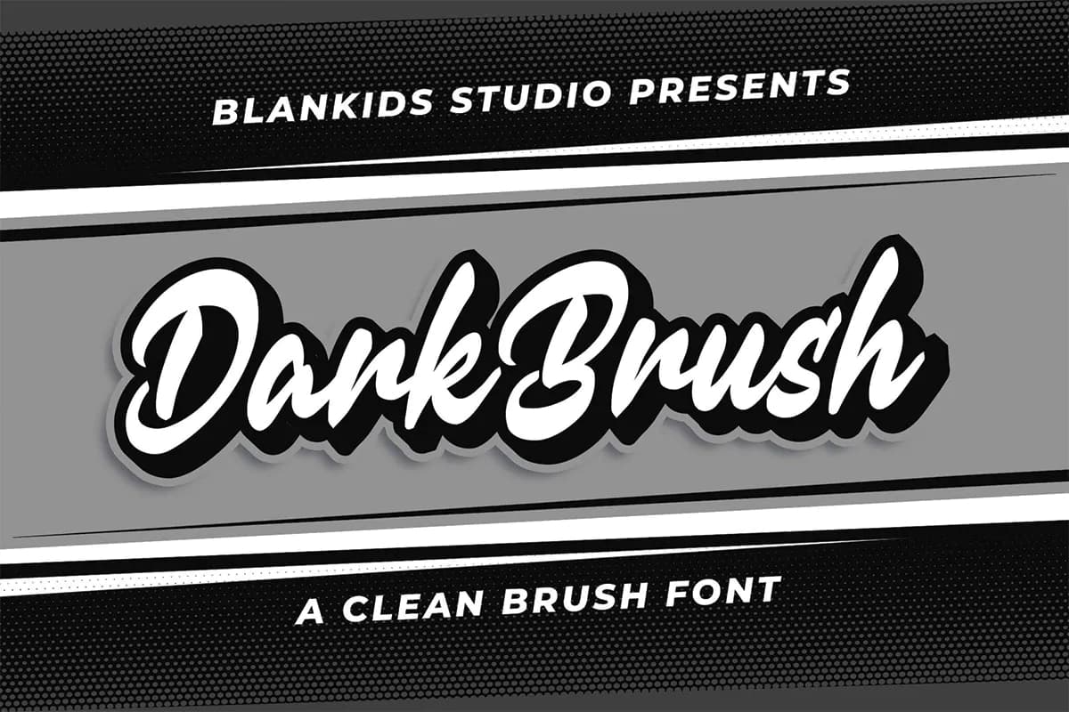 فونت تایپوگرافی تیره و دارک Dark Brush