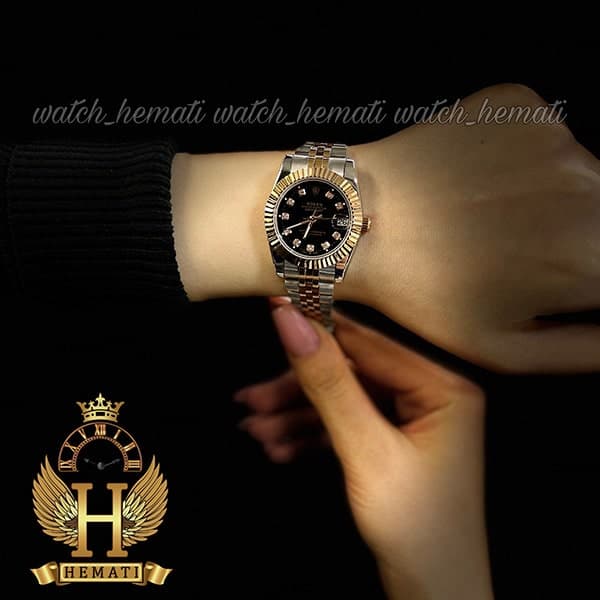 ساعت زنانه رولکس دیت جاست Rolex Datejust RODJL400 نقره ای رزگلد — تصویر ۳
