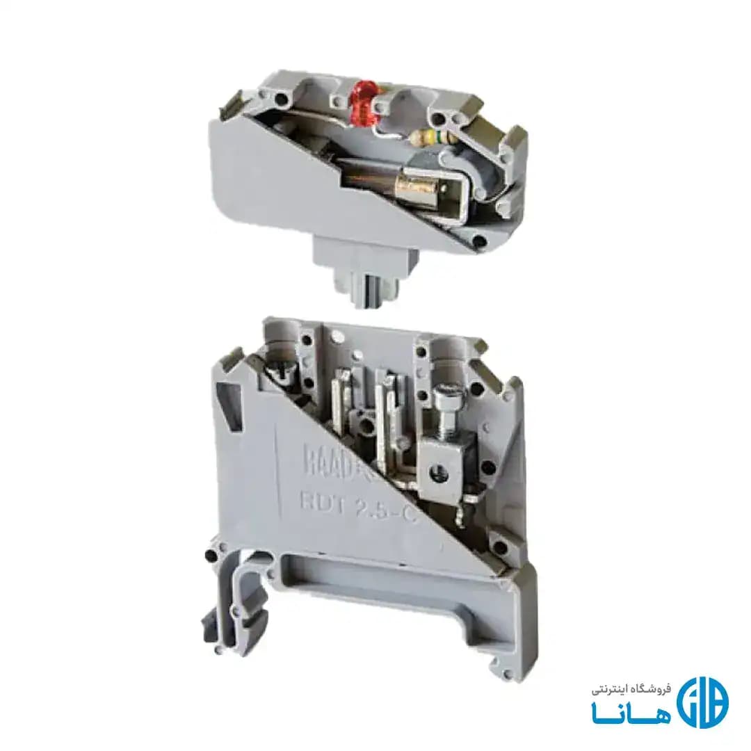 ترمینال پیچی سری فیوزی چراغدار سایز 2.5 رعد الکتریک