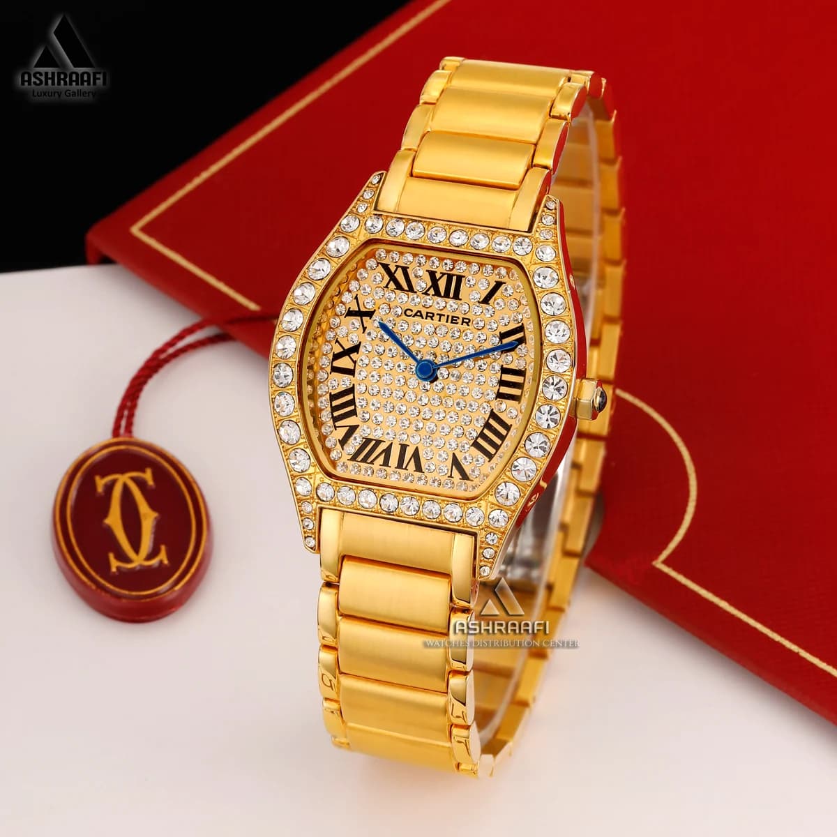 ساعت زنانه کارتیه نگین دار Cartier Diamond G77 — تصویر ۲