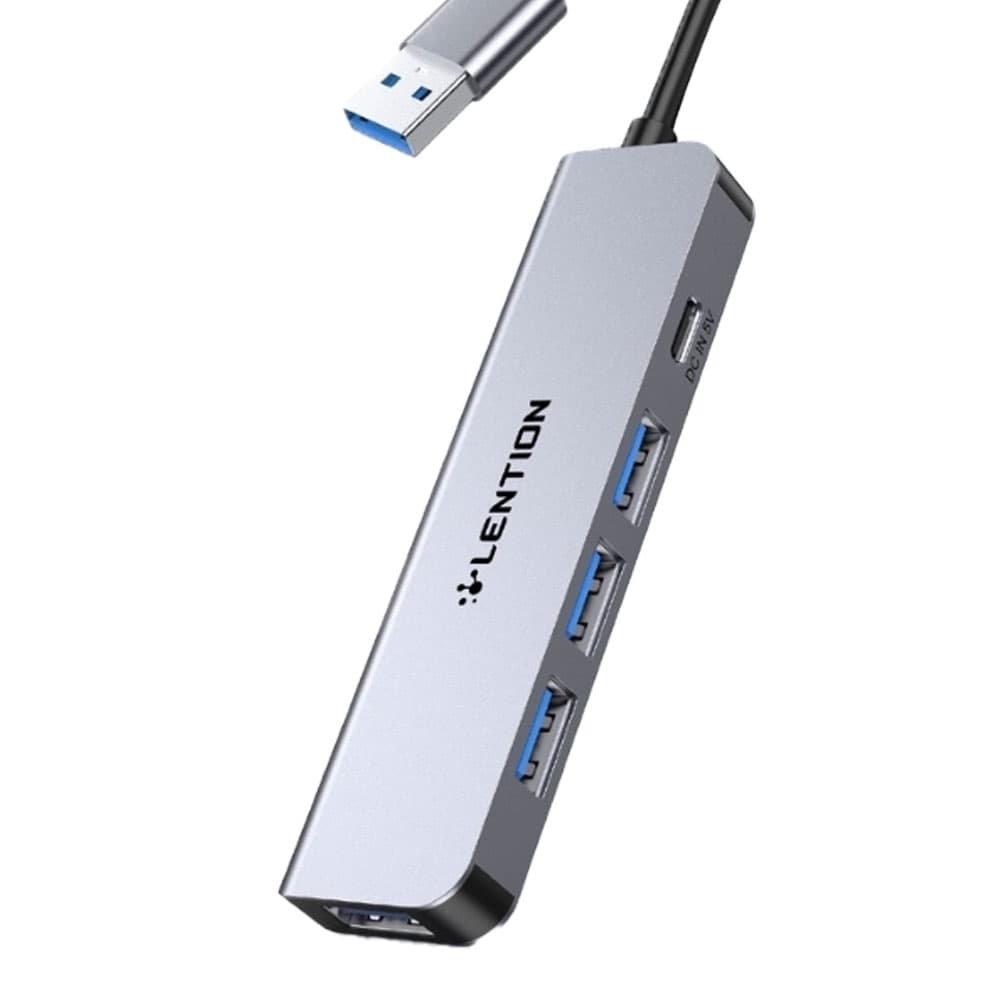 هاب 5 پورت USB-A لنشن LENTION H32 Gray — تصویر ۴