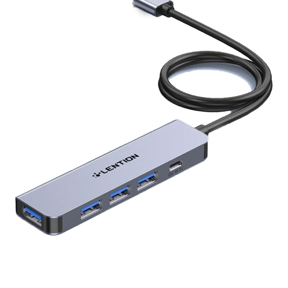 هاب 5 پورت USB-A لنشن LENTION H32 Gray — تصویر ۲