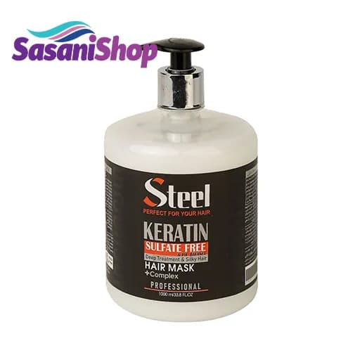 ماسک مو استیل Steel فری سولفات 1000 میلیلیتر؛ نرمکننده، مغذی، ترمیمکننده و آبرسان