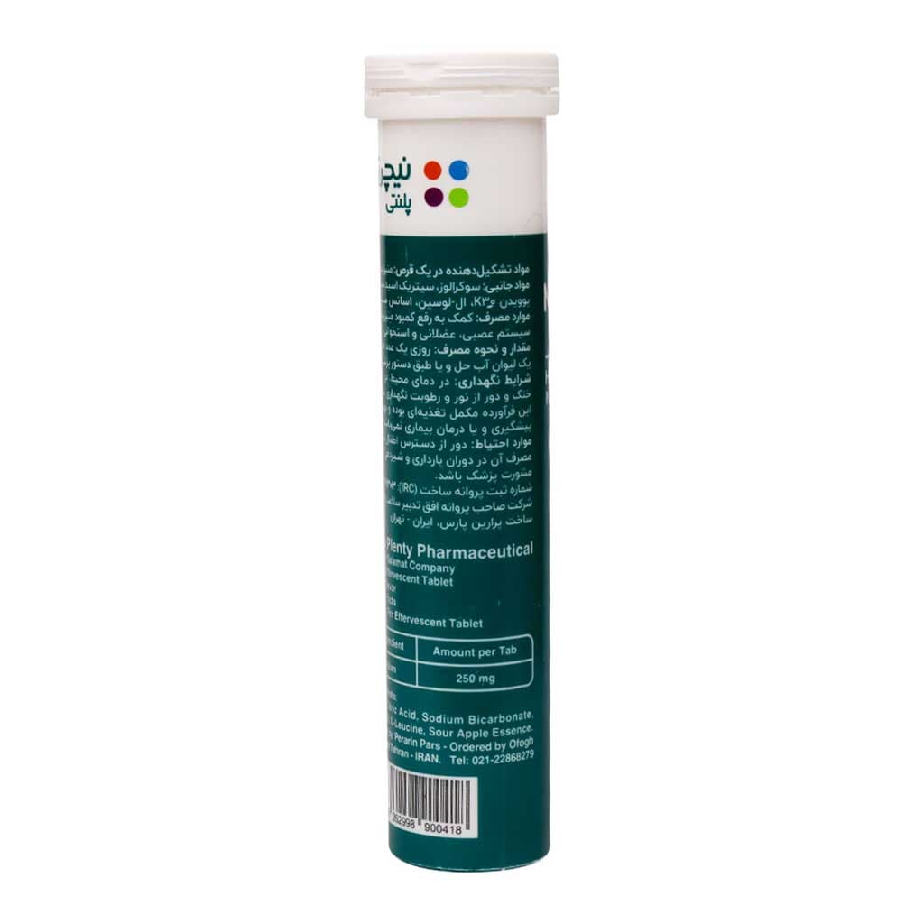 قرص جوشان منیزیم 250 میلی گرم 20 عدد نیچرز پلنتی Natures Plenty — تصویر ۲
