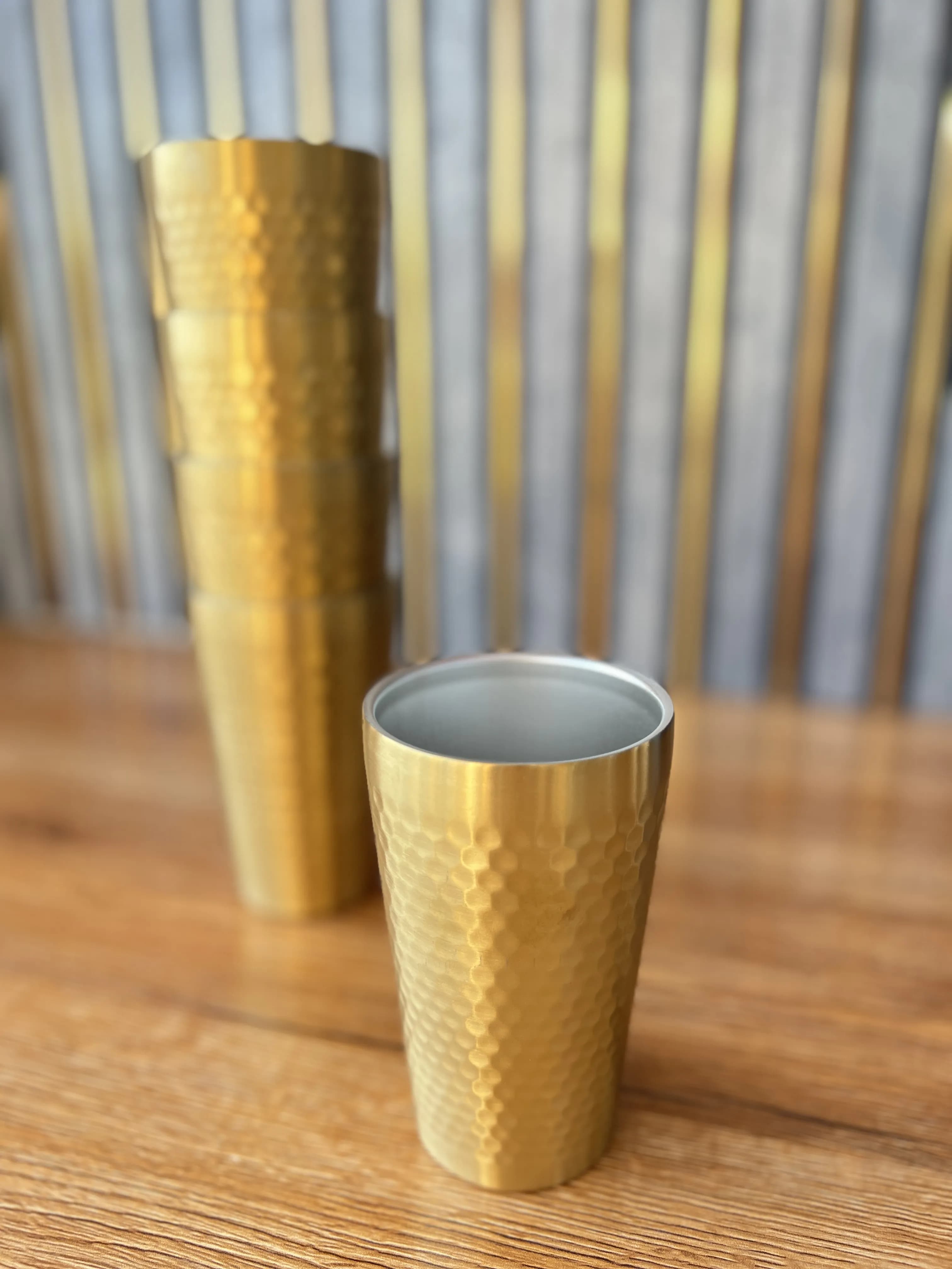 لیوان استیل طلایی 102-0611 وارداتی (x) — تصویر ۲