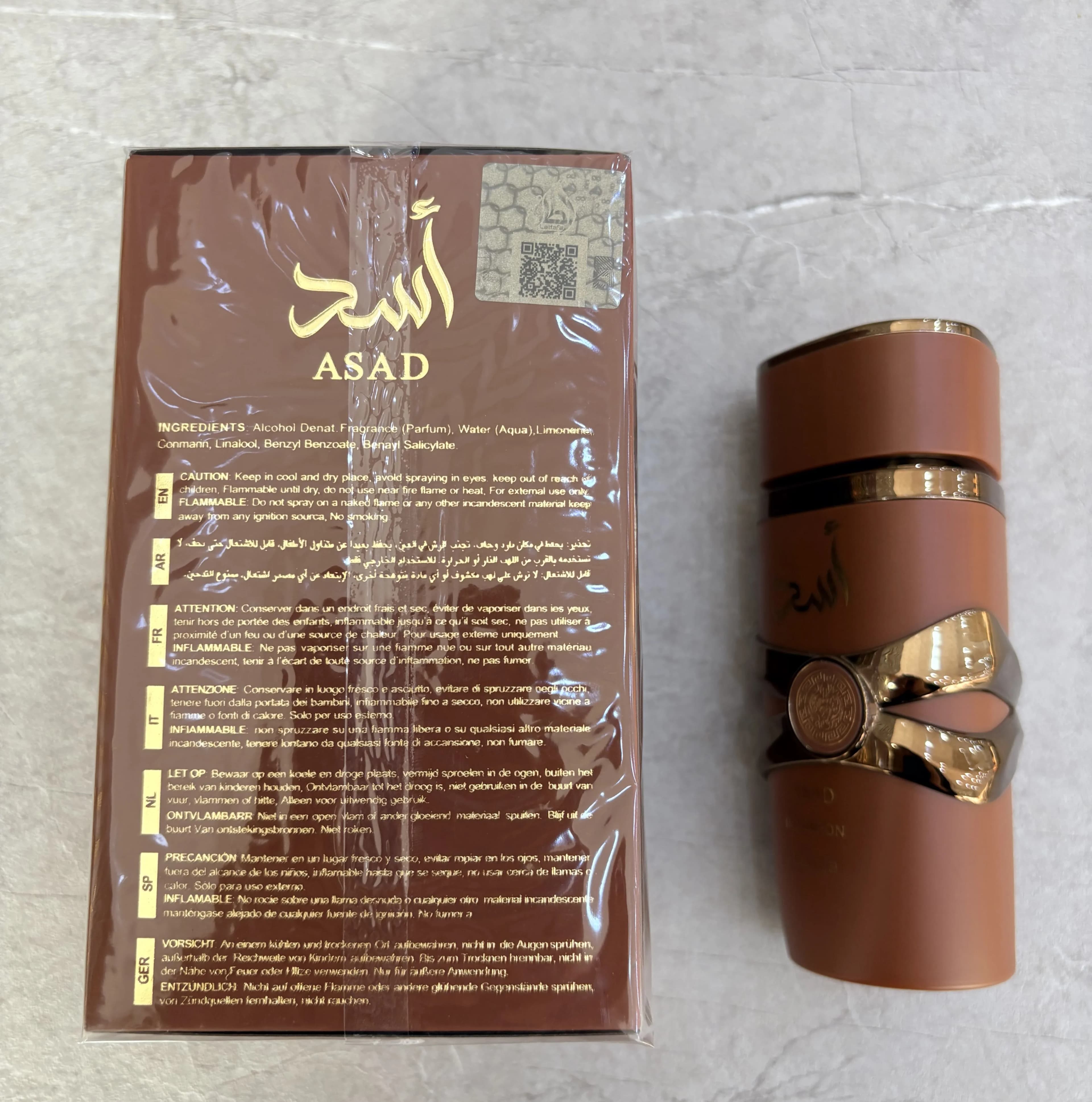ادکلن اسد قهوه ای Lattafa Asad Bourbon وارداتی (x) — تصویر ۲