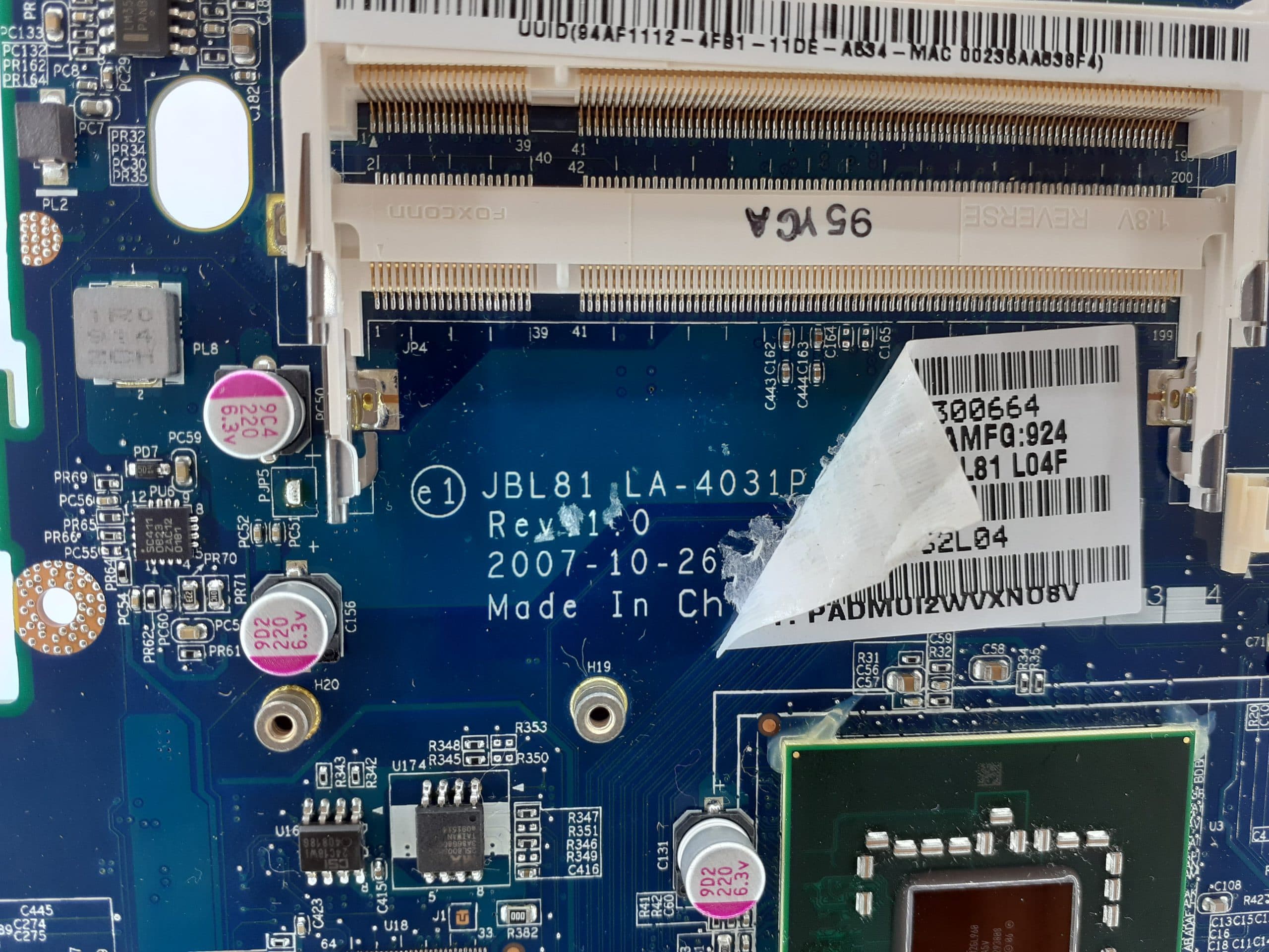 مادربرد لپ تاپ اچ پی Compaq Presario C700 LA-4031P بدون گرافیک Dual Core — تصویر ۳