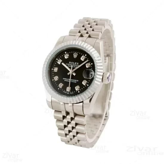 ساعت رولکس زنانه مدل دی جاست نقره ای صفحه مشکی ROLEX Date-Just — تصویر ۴