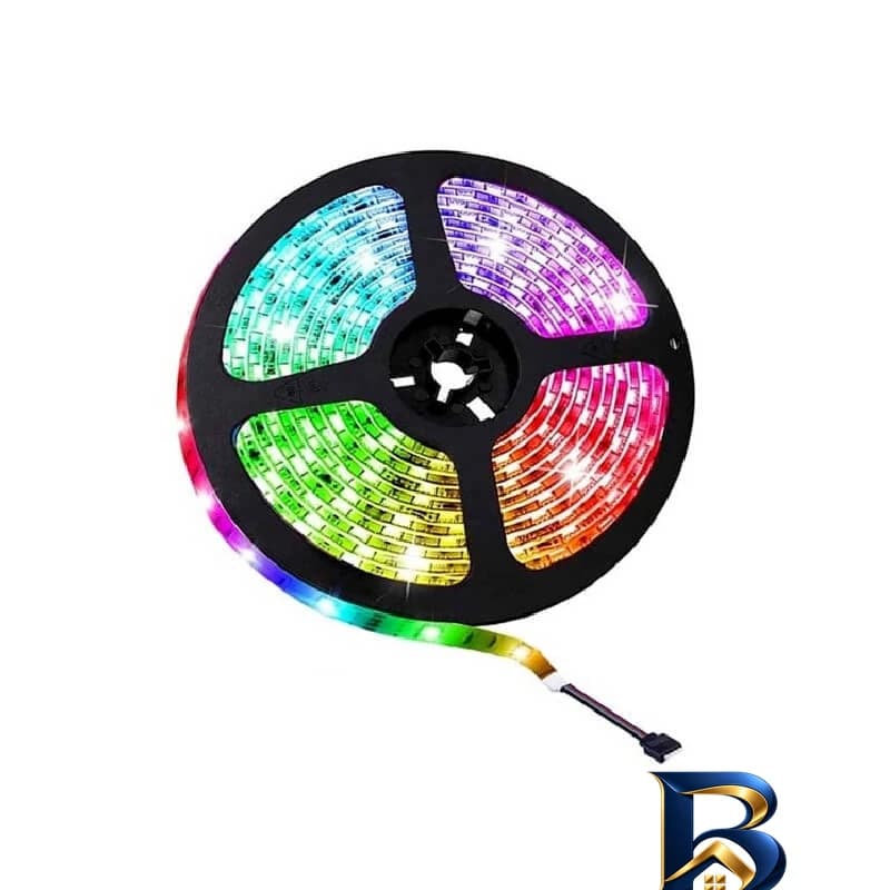 ریسه ال ای دی مدل نواری ۱۶ رنگ چسبدار کد RGB ۱۲v طول ۵ متر — تصویر ۲