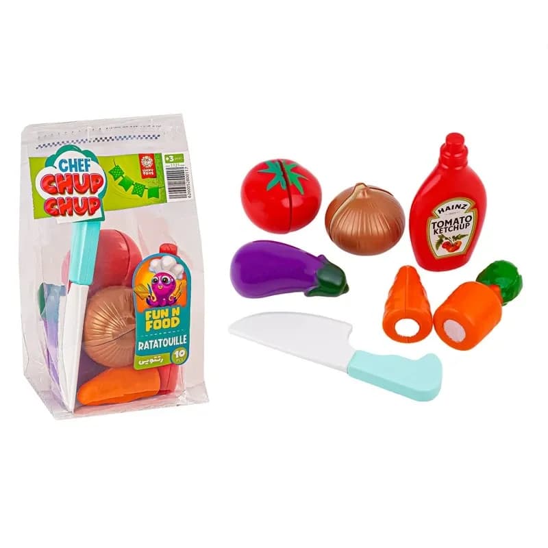 اسباب بازی لاکی تویز مدل میوه برشی طرح رتتویی مجموعه 10 عددی — تصویر ۲