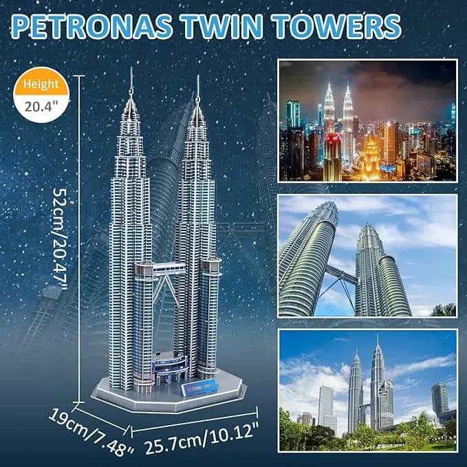 پازل ماکت سه بعدی مدل Petronas Towers کد 2803-A — تصویر ۲