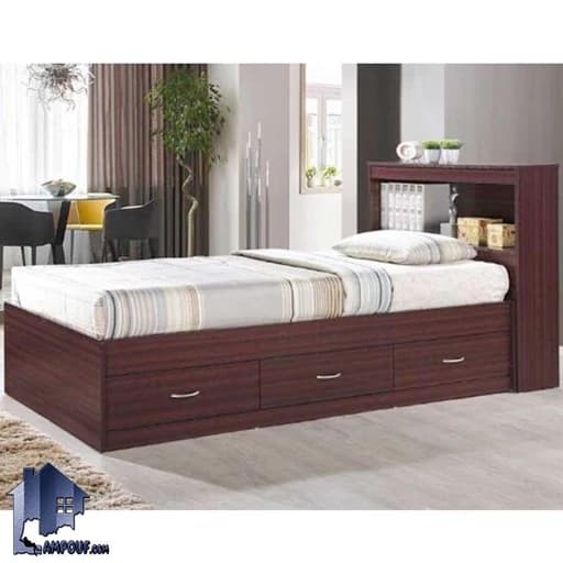 تخت خواب یک نفره کشودار F10034 مبلمان فرنا مدل 1141150