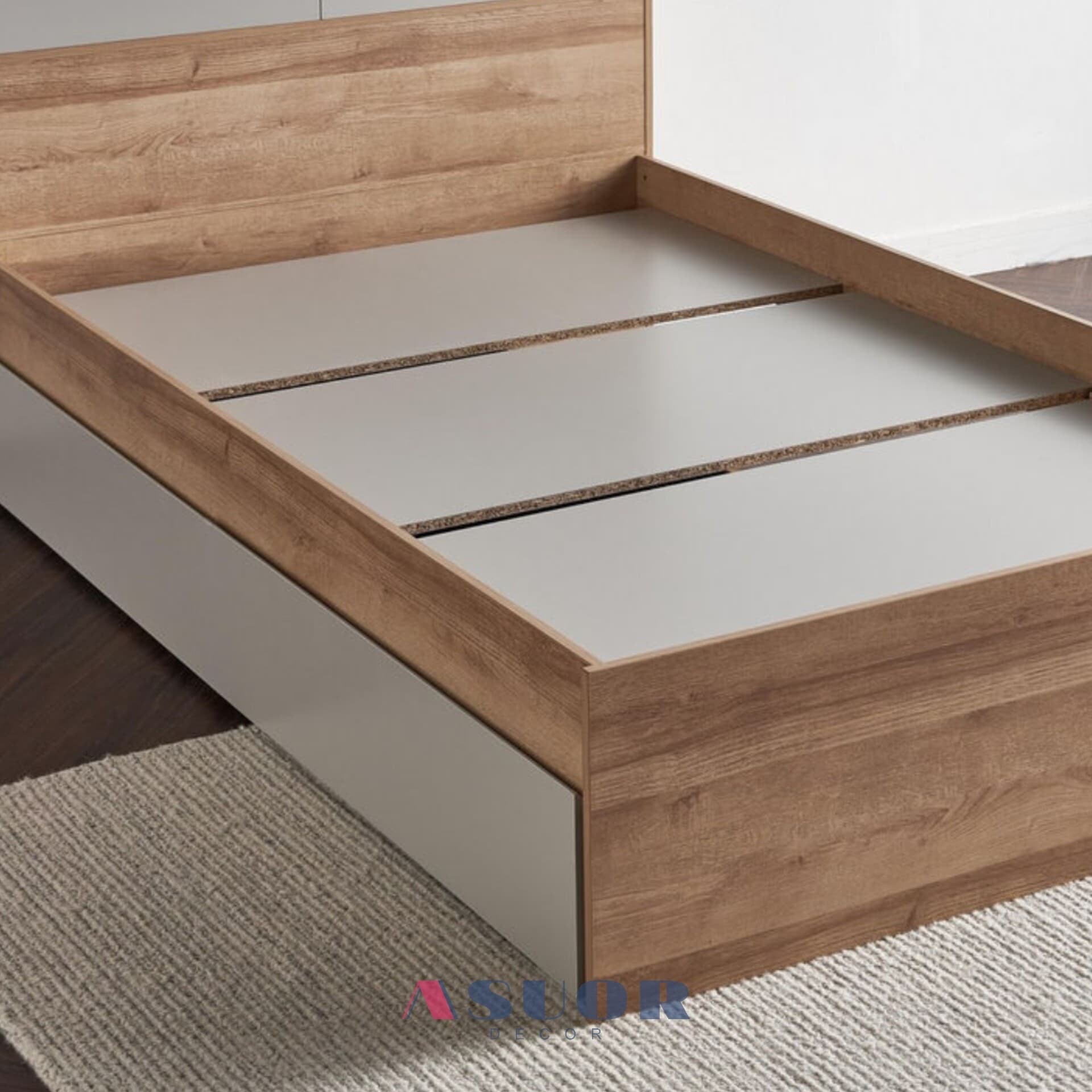 تخت 120 در 200 mdf دو درب با کفه مبلمان فرنا مدل 1141040 — تصویر ۳
