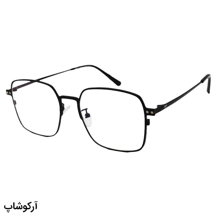 فریم عینک طبی چند کاوره با فریم رنگ مشکی، مربعی شکل و از جنس آلومینیوم مدل 7013 — تصویر ۲