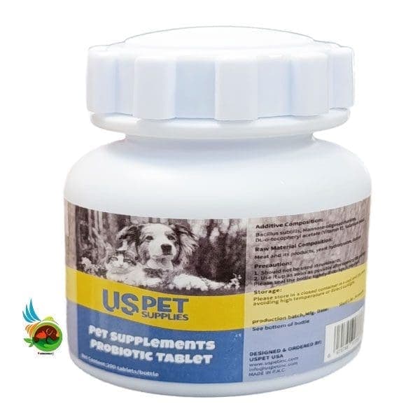 قرص پروبیوتیک سگ و گربه یو اس پت Uspet probiotic tablet بسته 200 عددی