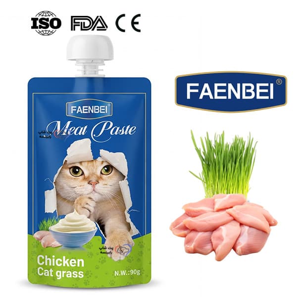 پودینگ فنبی گربه بالغ طعم مرغ و علف گربه 90 گرم
