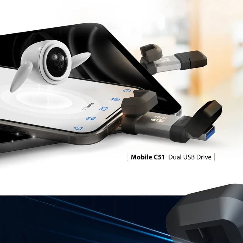 فلش 64 گیگ سیلیکون پاور Silicon Power Mobile C51 OTG Type-C USB3.2 — تصویر ۵