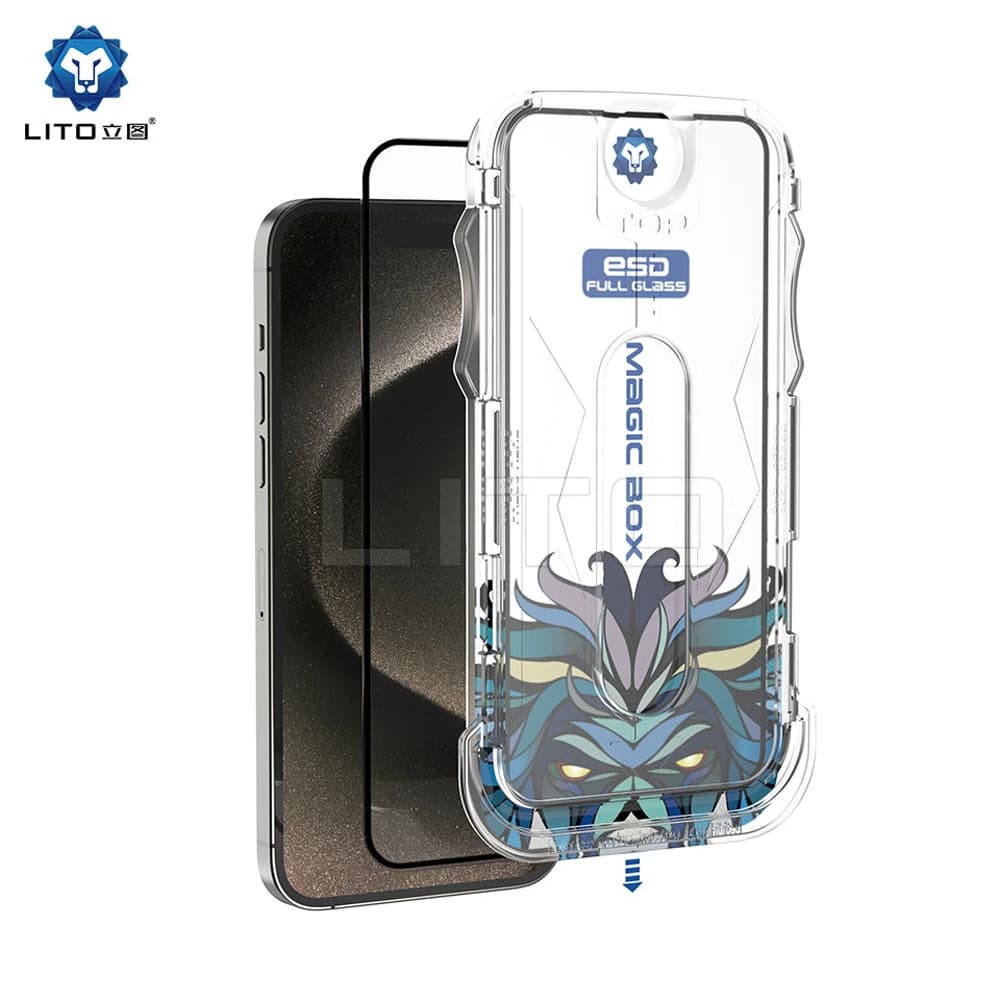 گلس iPhone 17 با ابزار مخصوص نصب مارک LITO مدل Magic Box D+ HD — تصویر ۷