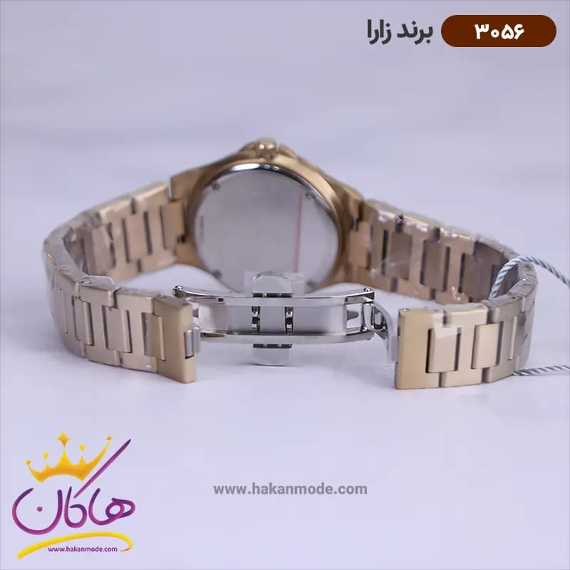 ساعت زارا ست بند فلزی طلایی صفحه مشکی 3056 — تصویر ۴