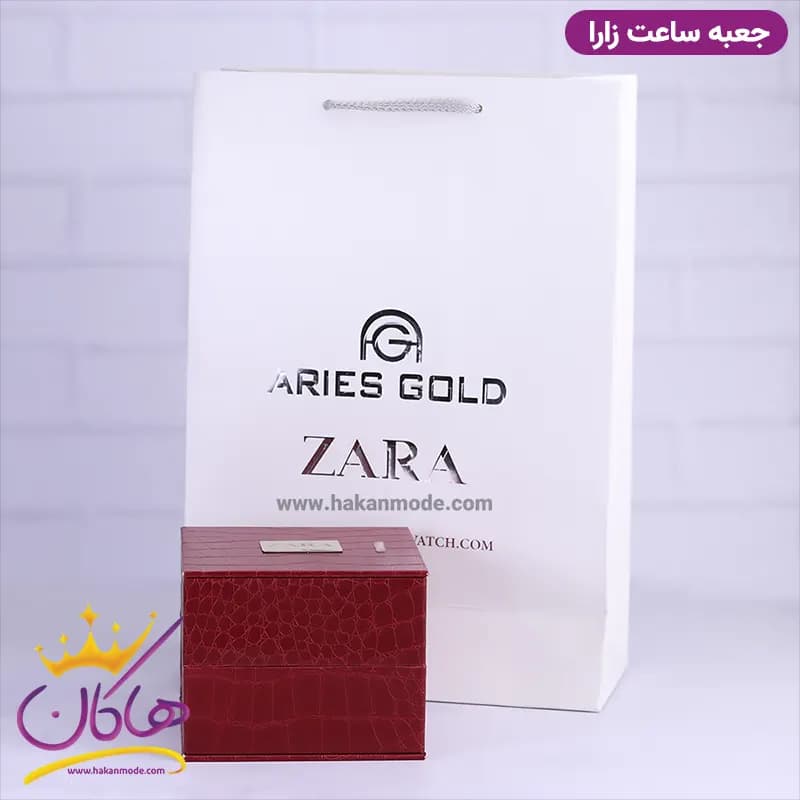 ساعت زارا بند فلزی ست نقره ای طلایی صفحه سفید 3056 — تصویر ۶