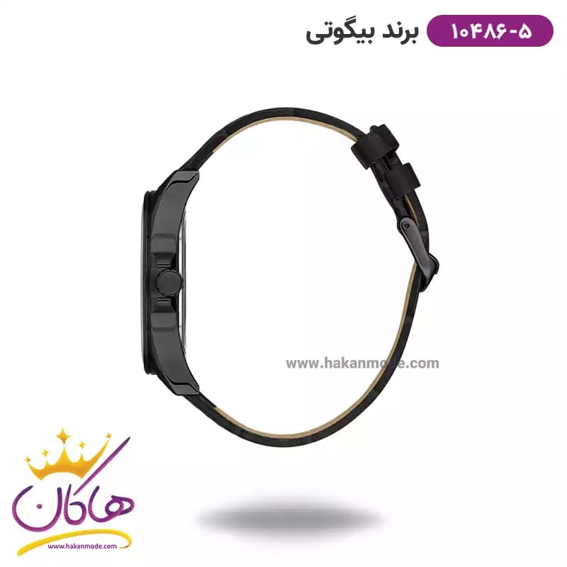 ساعت مچی بیگوتی مردانه بند چرمی مشکی کد BG.1.10486-5 — تصویر ۲