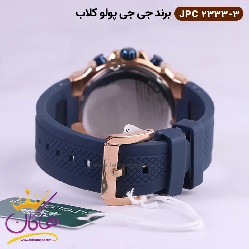 ساعت جی جی پولو مردانه بند رابر سورمه ای 2333/3 دو زمانه — تصویر ۳