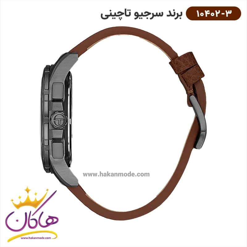 ساعت سرجیو تاچینی مردانه بند چرمی دو زمانه 10402/3 — تصویر ۲