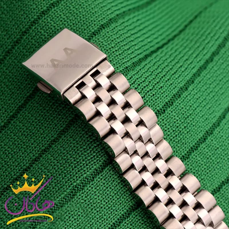 ساعت الکسا مردانه فلزی نقره ای صفحه ساده کد 0077/2 — تصویر ۳