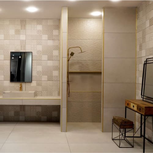 سرامیک 120*60 مات لندن کرم دکور آکسفورد پرنیان — تصویر ۲