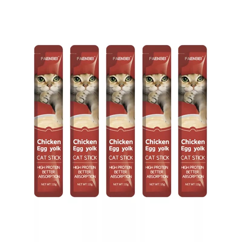 بستنی گربه فنبی مدل Creamy Sticks طعم مرغ و تخم مرغ بسته 5 عددی