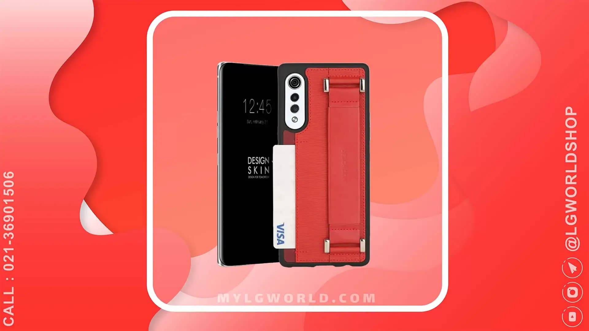 قاب چرم اصل Design Skin برای LG VELVET ساخت کره جنوبی – بند دستی