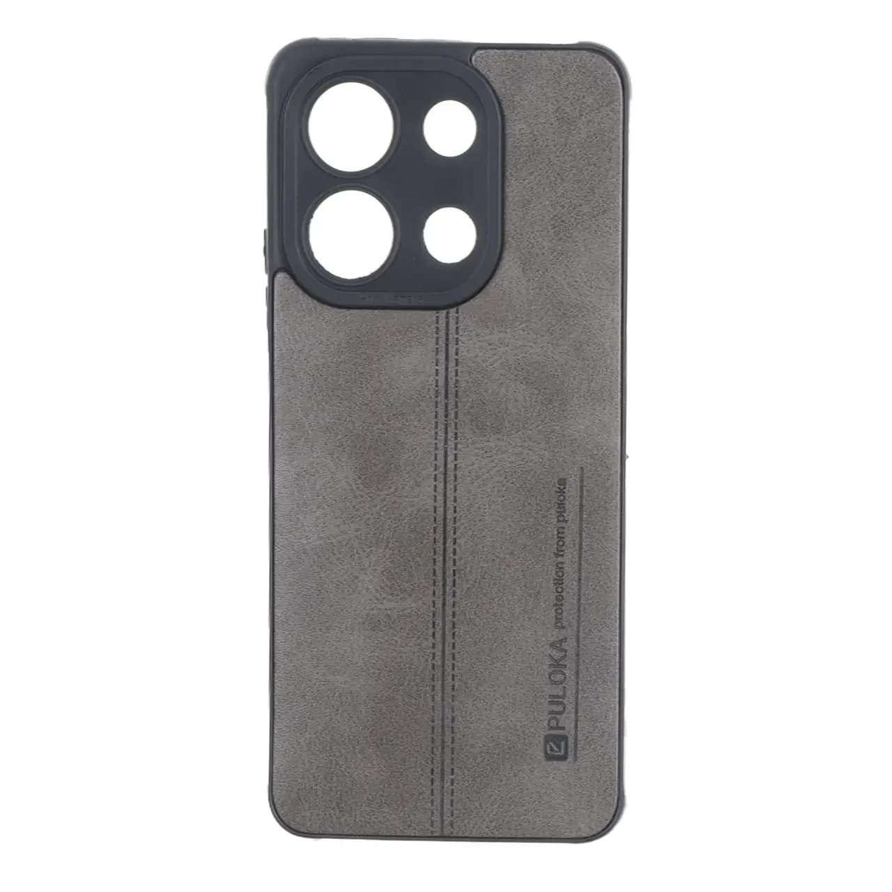 قاب Puloka طرح چرم دوخت دار محافظ لنزدار Xiaomi Redmi Note 13 4G — تصویر ۴