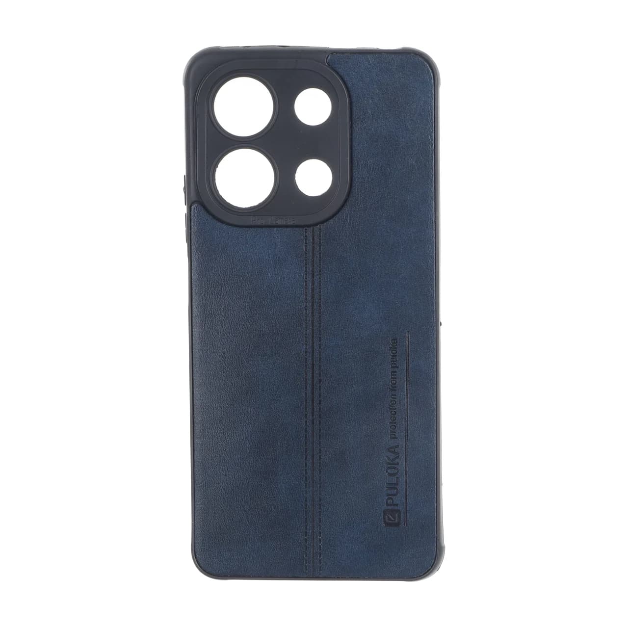 قاب Puloka طرح چرم دوخت دار محافظ لنزدار Xiaomi Redmi Note 13 4G — تصویر ۲