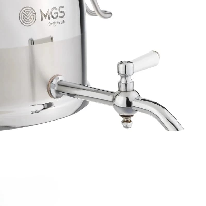 کتری استیل و قوری چینی ( براق استیل) برند ام جی اس MGS کد کالا K41018 — تصویر ۳