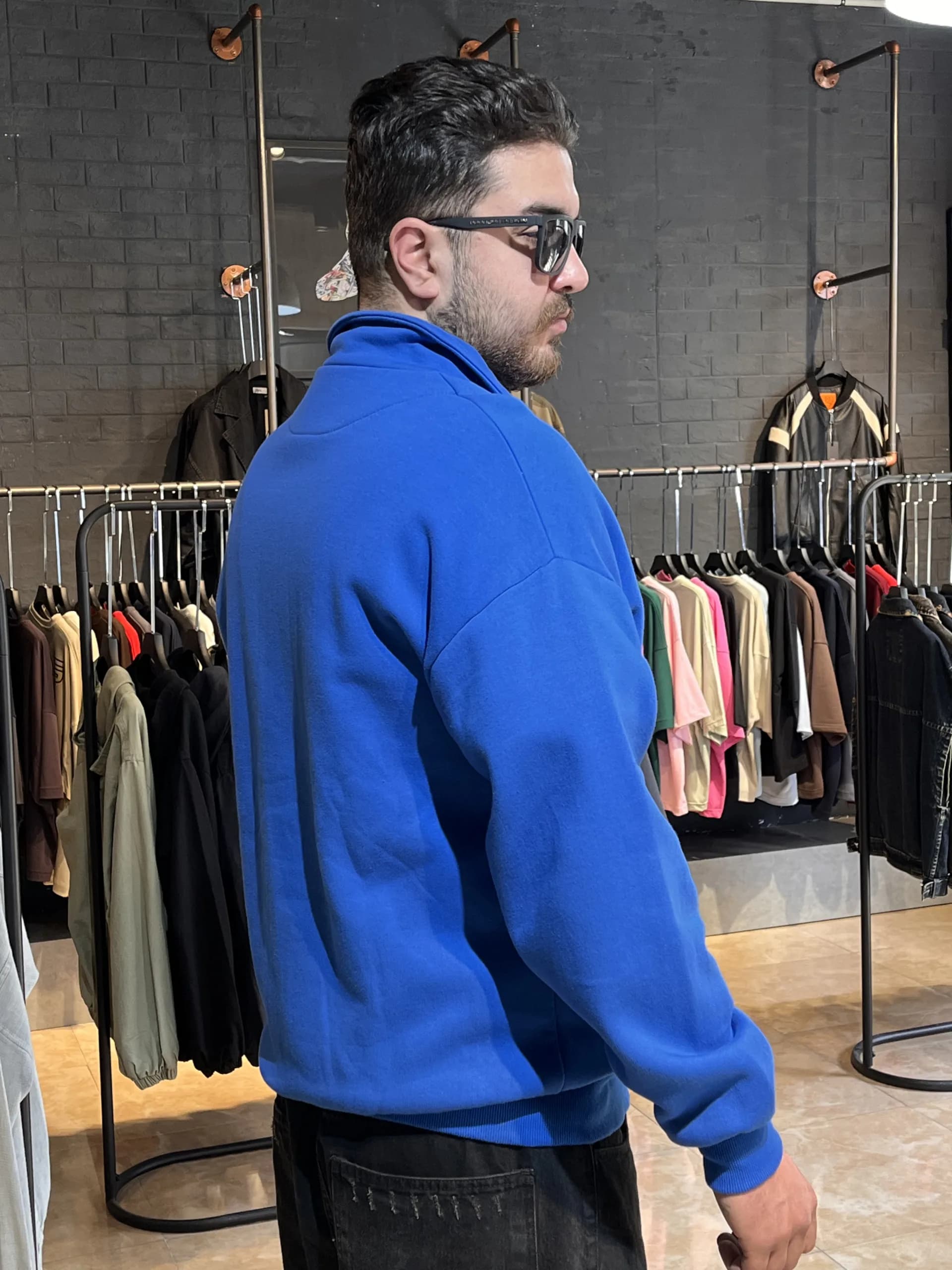 سویی یقه دار ZARA آبی XL — تصویر ۳