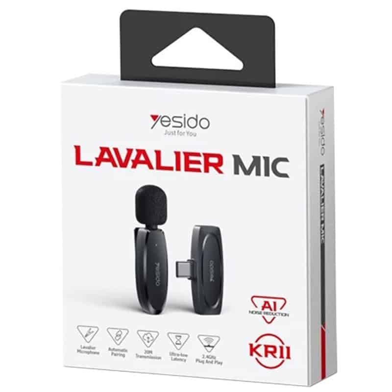 میکروفون یقه ای بی سیم Yesido KR11 Type-C — تصویر ۲