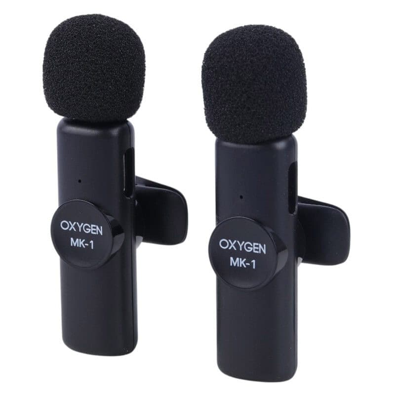 میکروفون یقه ای بی سیم Oxygen MK-1 + تبدیل Type-C To Lightning — تصویر ۲