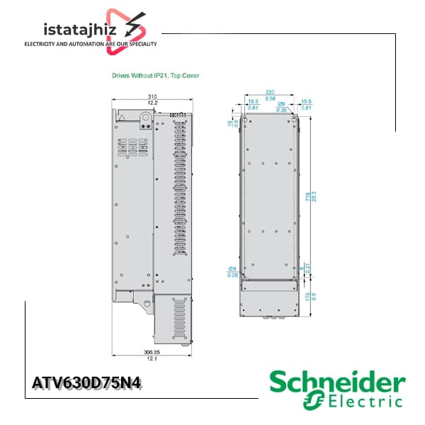 درایو اینورتر اشنایدر سه فاز 75kW سری ATV630 — تصویر ۷