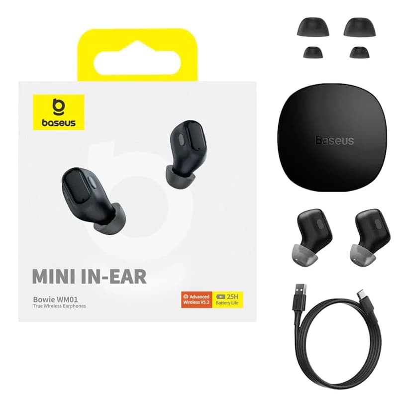 هندزفری بلوتوثی باسئوس (بیسوس) مدل Baseus Bowie WM01 – سفید — تصویر ۶