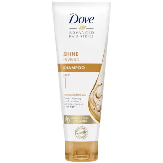 شامپو احیا کننده موی خشک داو – براق کننده و ضد وز – 250 میل Dove Advanced Hair Series Pure Care Dry OIL Shampoo