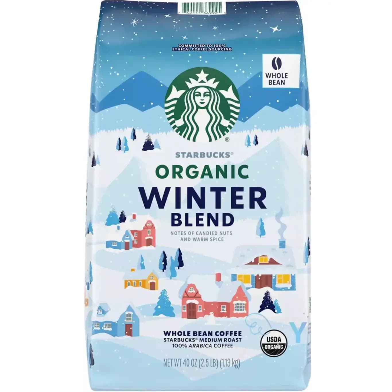 دانه قهوه استارباکس ارگانیک وینتر بلند 100%عربیکا 1130گرم Starbucks Organic Coffee Winter Blend