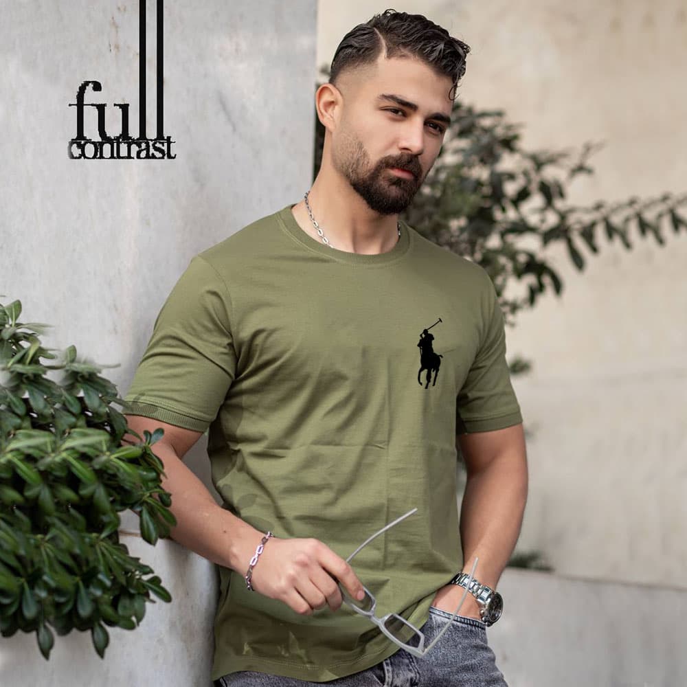 تیشرت سبز مردانه آستین کوتاه POLO