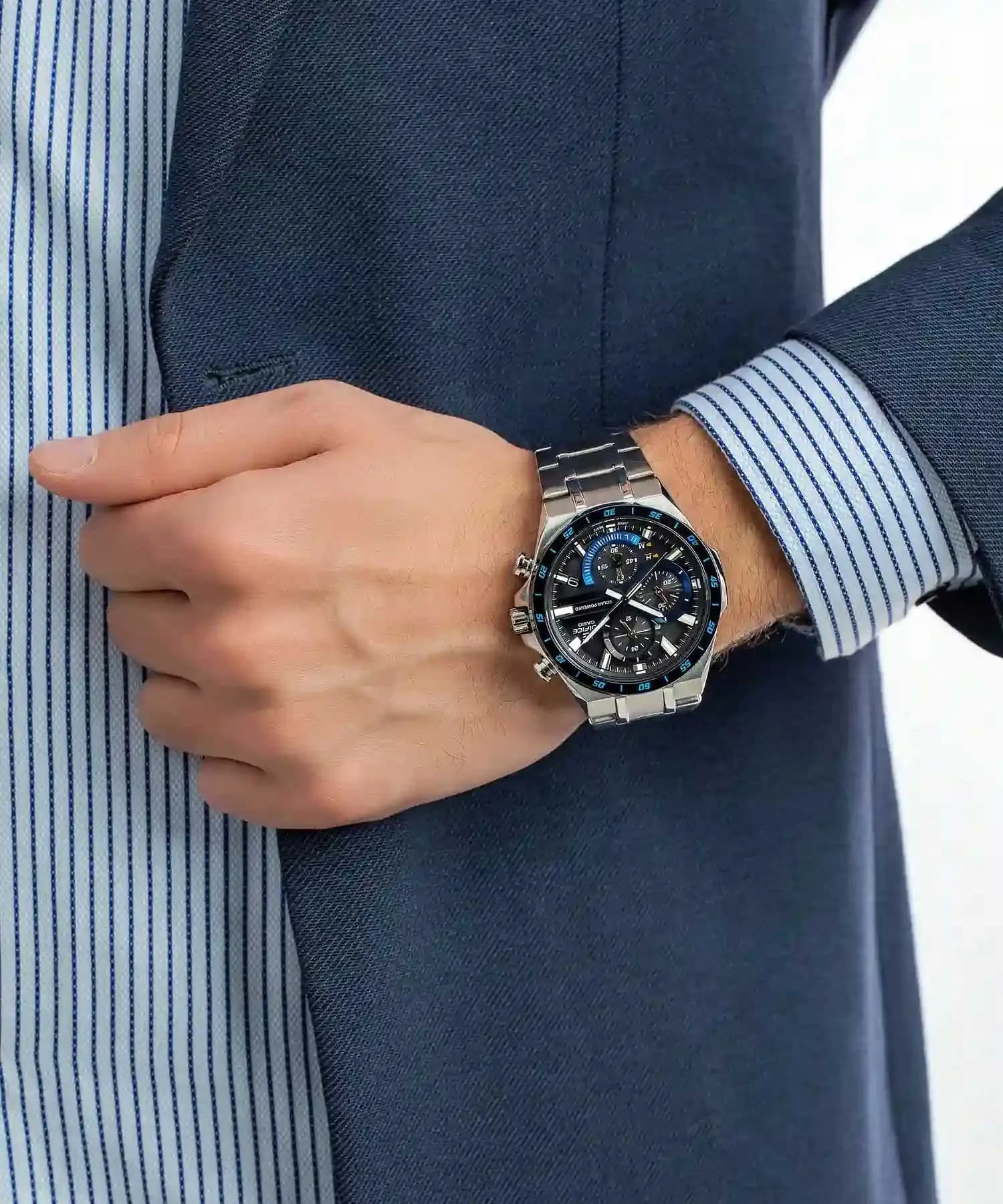 ساعت مچی مردانه اصل کاسیو (casio) زیرمجموعه ادیفایس مدل EQS-920DB-2AVUDF — تصویر ۵