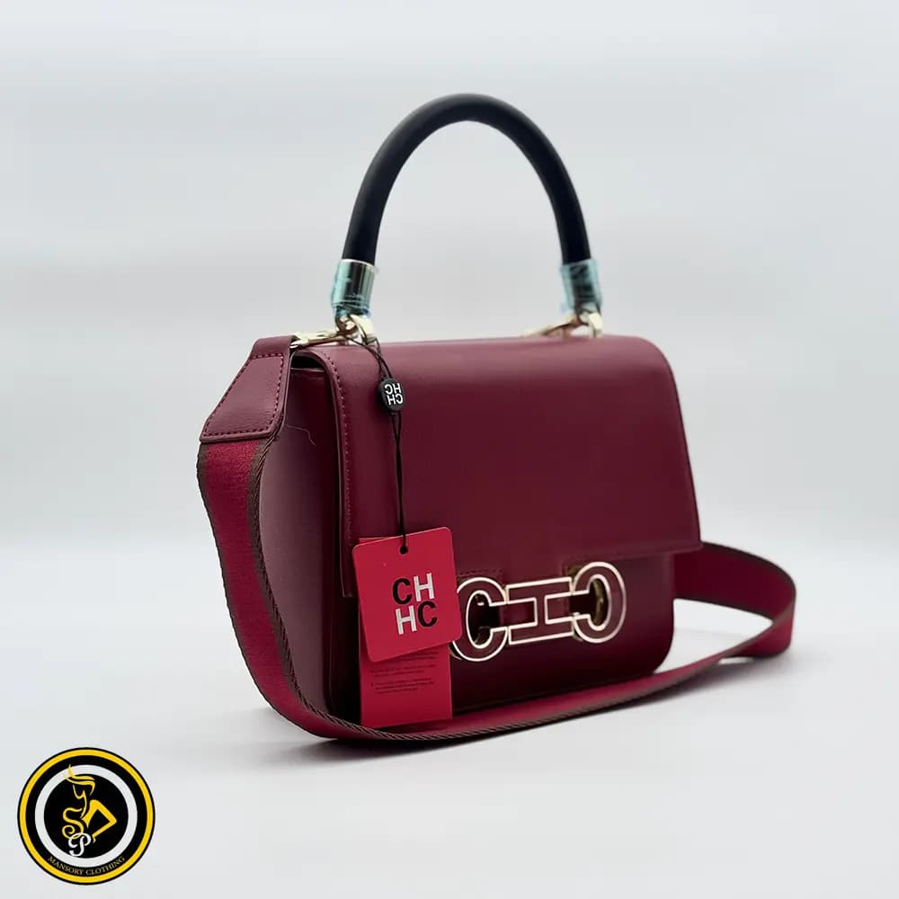 کیف دوشی و دستی سی اچ (CH) سوپر مستر فول پک رنگ شرابی — تصویر ۴