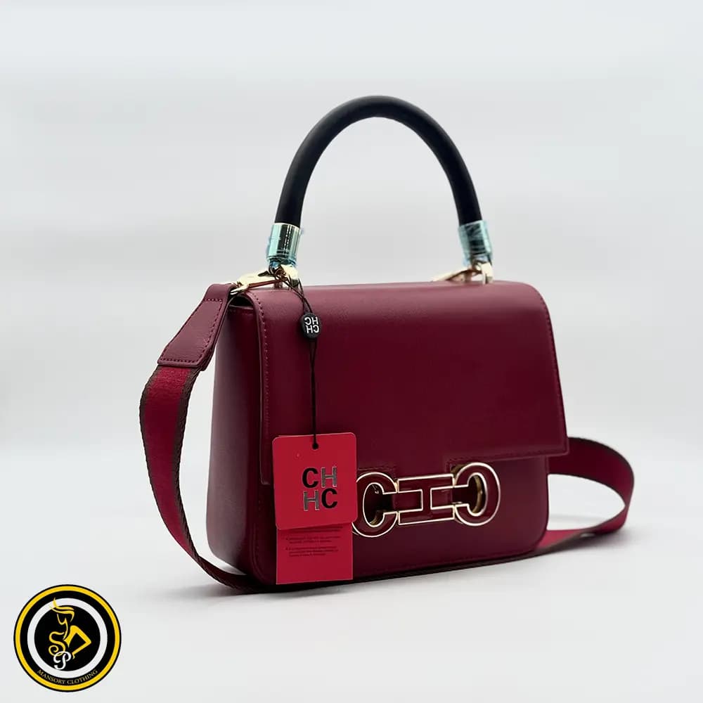 کیف دوشی و دستی سی اچ (CH) سوپر مستر فول پک رنگ شرابی — تصویر ۲