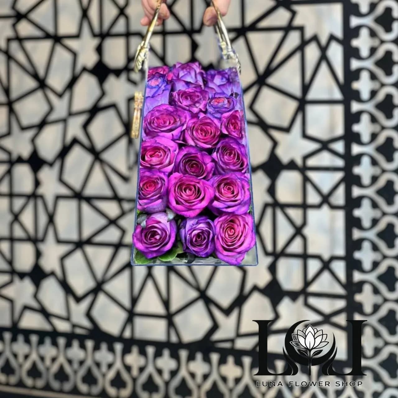 بگ گل طبیعی رز بنفش SL125 — تصویر ۲