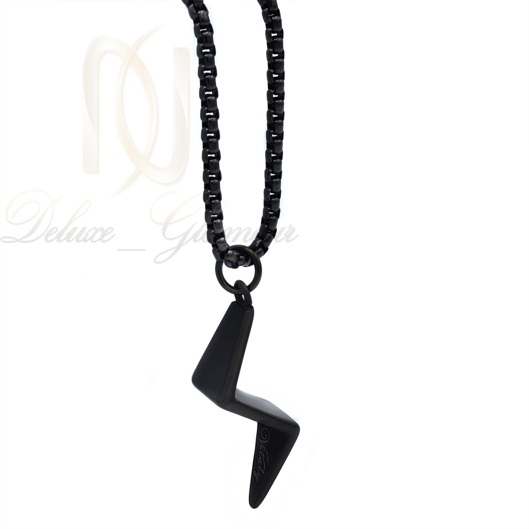گردنبند مردانه مشکی طرح صاعقه nw-n427