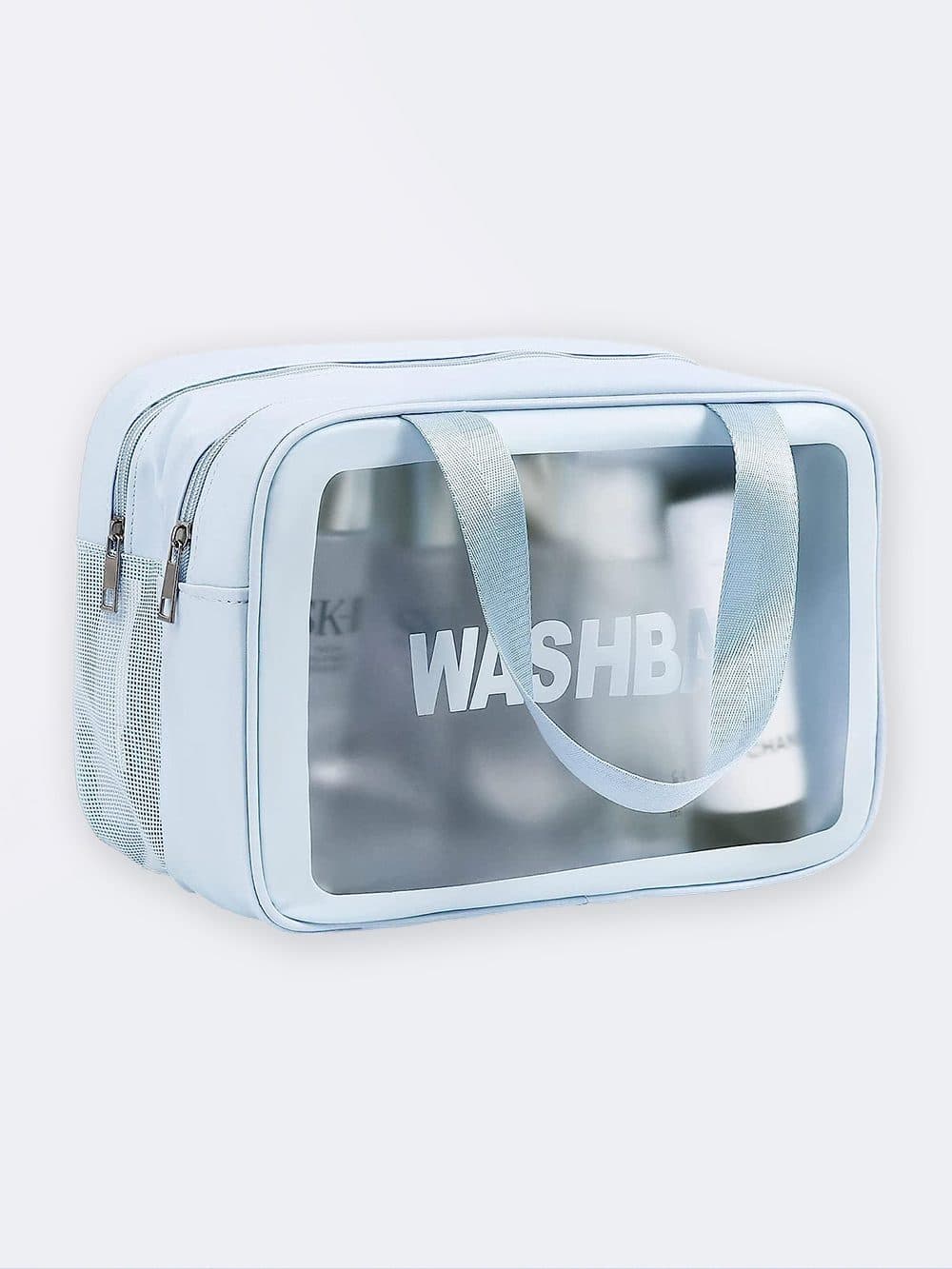 کیف شنا زنانه و دخترانه با دو محفظه مجزا برای وسایل خشک و خیس واش بگ ( wash bag ) آبی