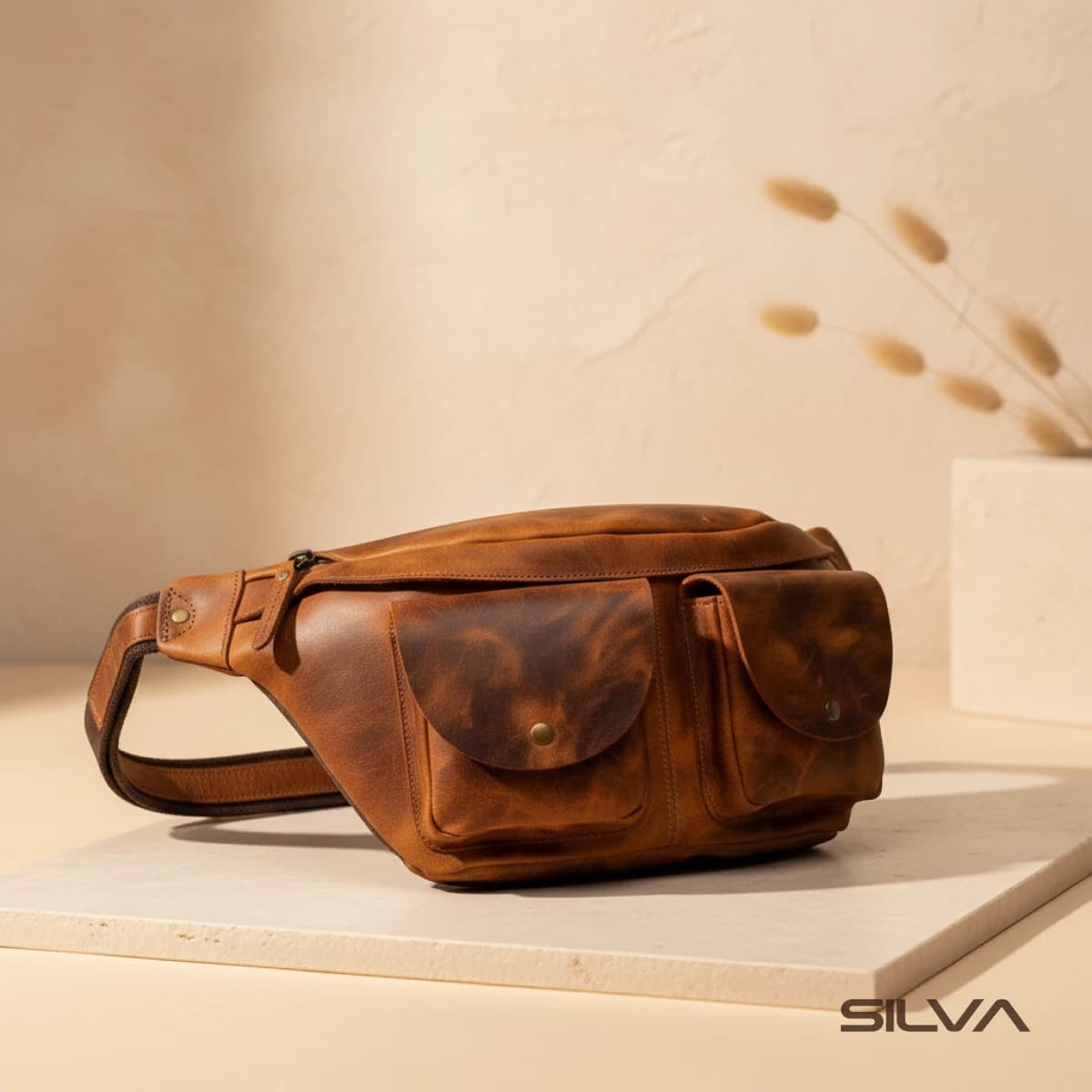 کیف کمری چرم طبیعی مدل Waist Bag 23 | سیلوا چرم