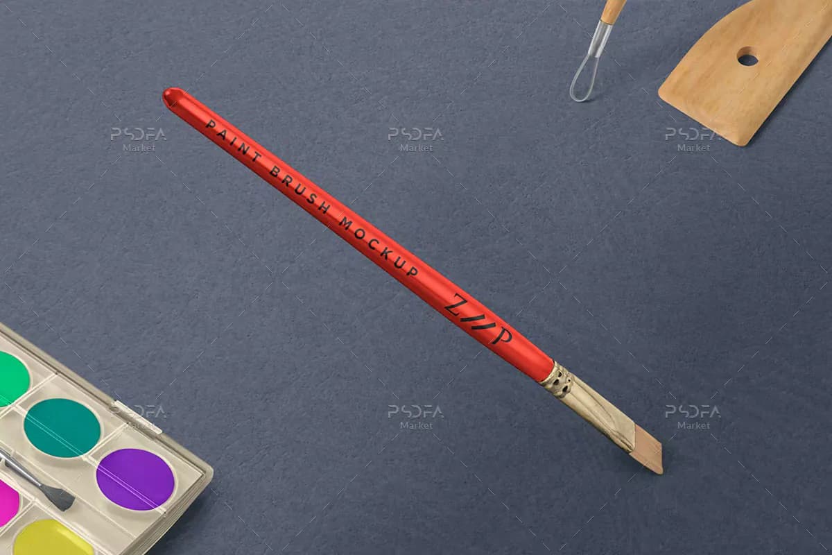 موکاپ قلمو آبرنگ — تصویر ۳